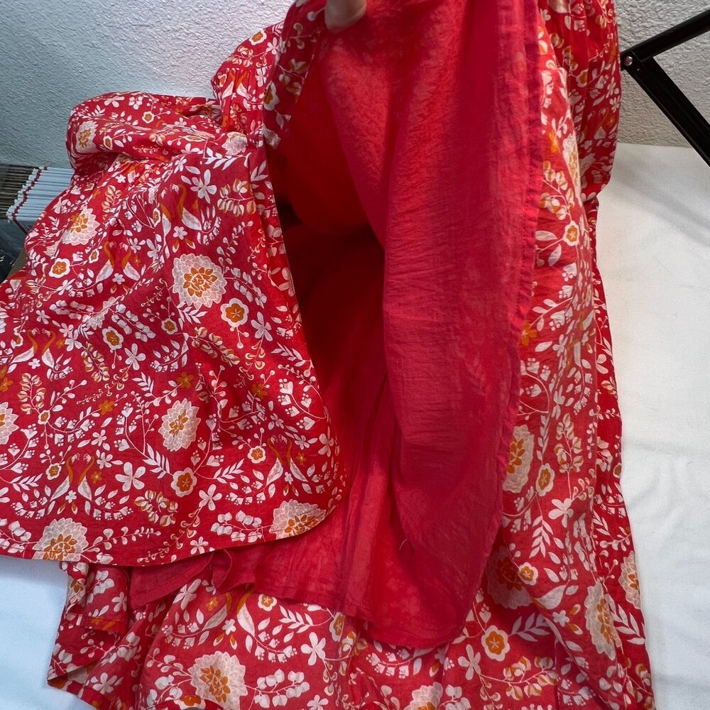 Olivia James Ro Long Dress Maxi Peacock Floral Rouge Sleeveless Red XL - Picture 8 of 10